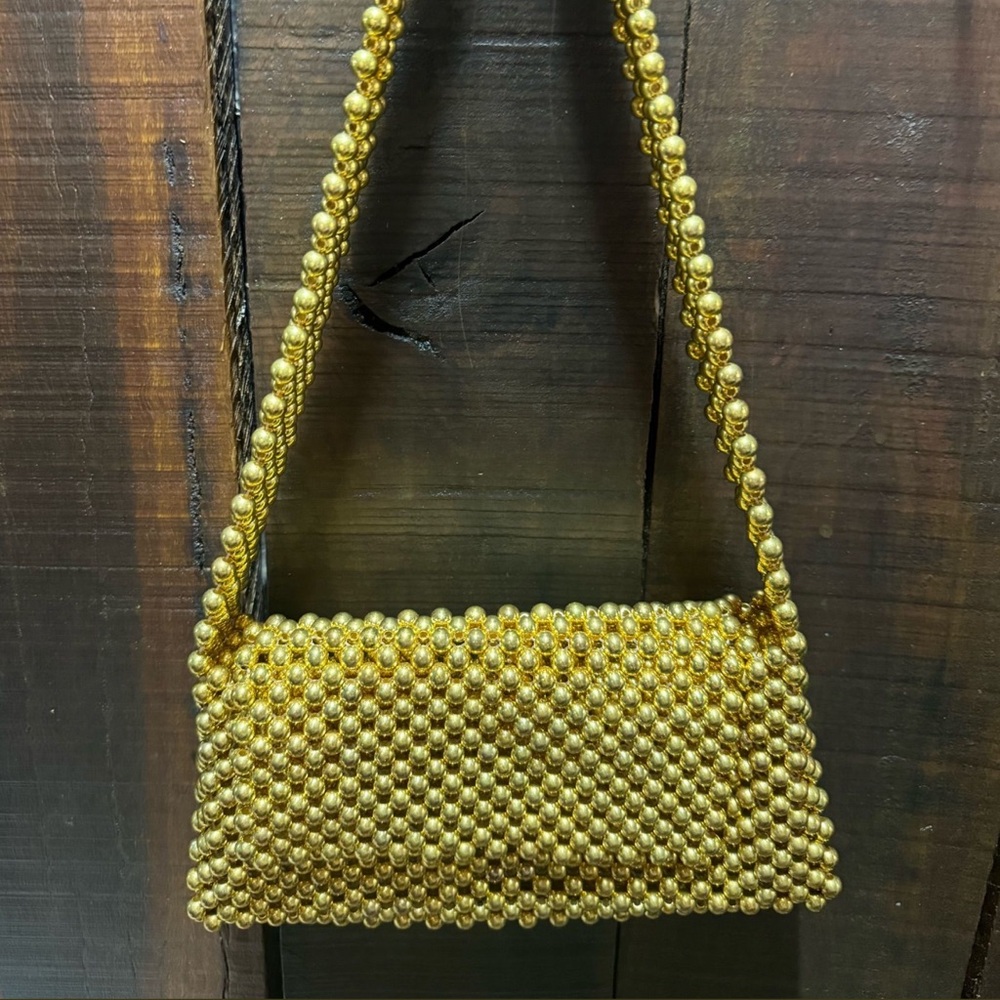 Gold Beaded Women's Clutch